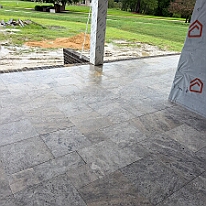 IMG_1079 The front porch done in Travertine tile.