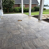 IMG_1082 The back porch done in Travertine tile.