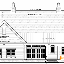 House Rear Bedroom Window Rear of House - From Plans