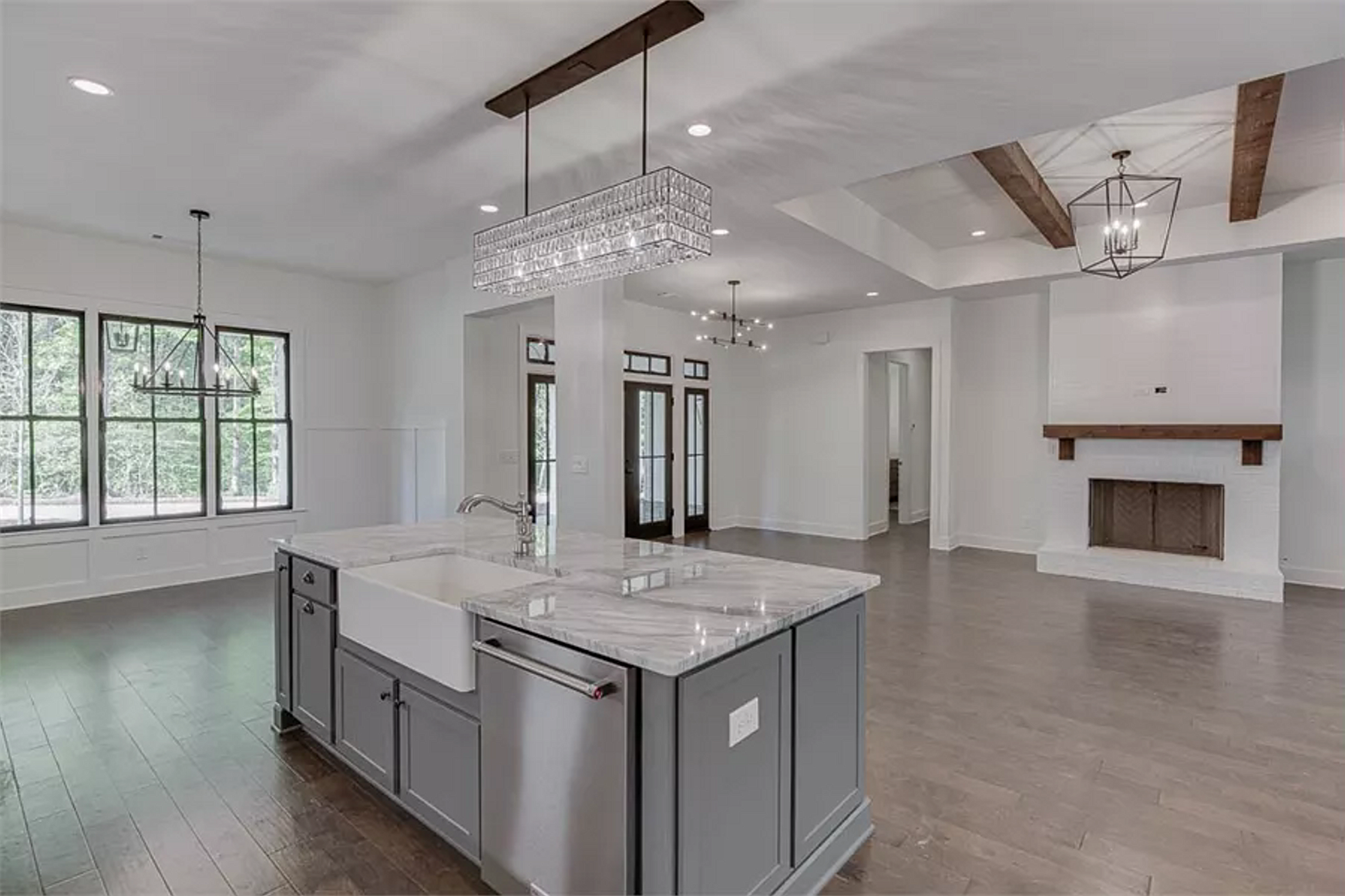 Kitchen-a4 Kitchen looking at living room and front door and dining room